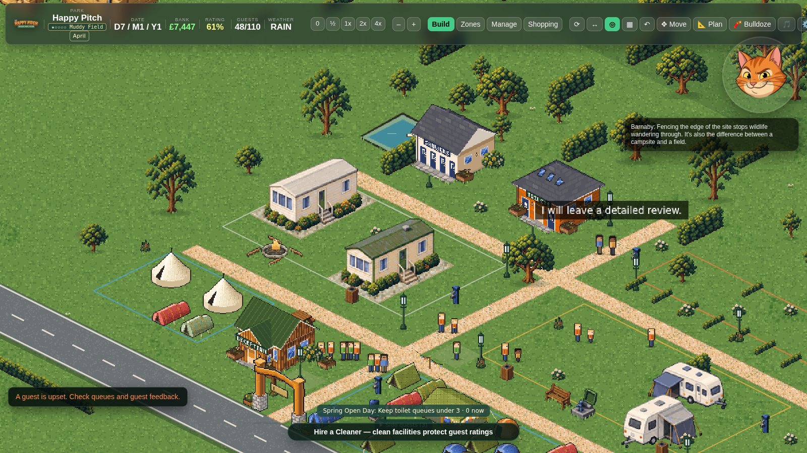 Static caravans next to the shower block
